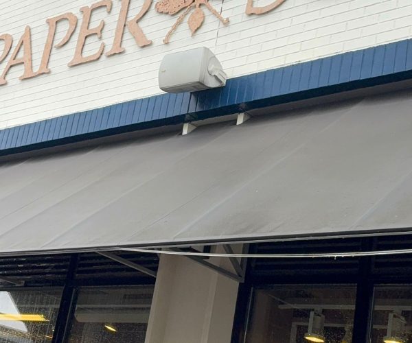 Office and storefront awning after professional cleaning service
