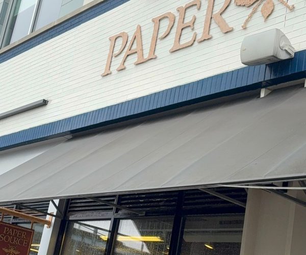 Commercial office building awning after cleaning service